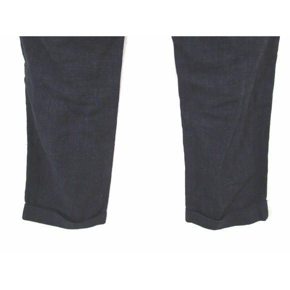 Sage De Cret Navy Blue Linen, Silk Cotton Blend Tweed Dress Pants Men Sz L - Picture 10 of 11